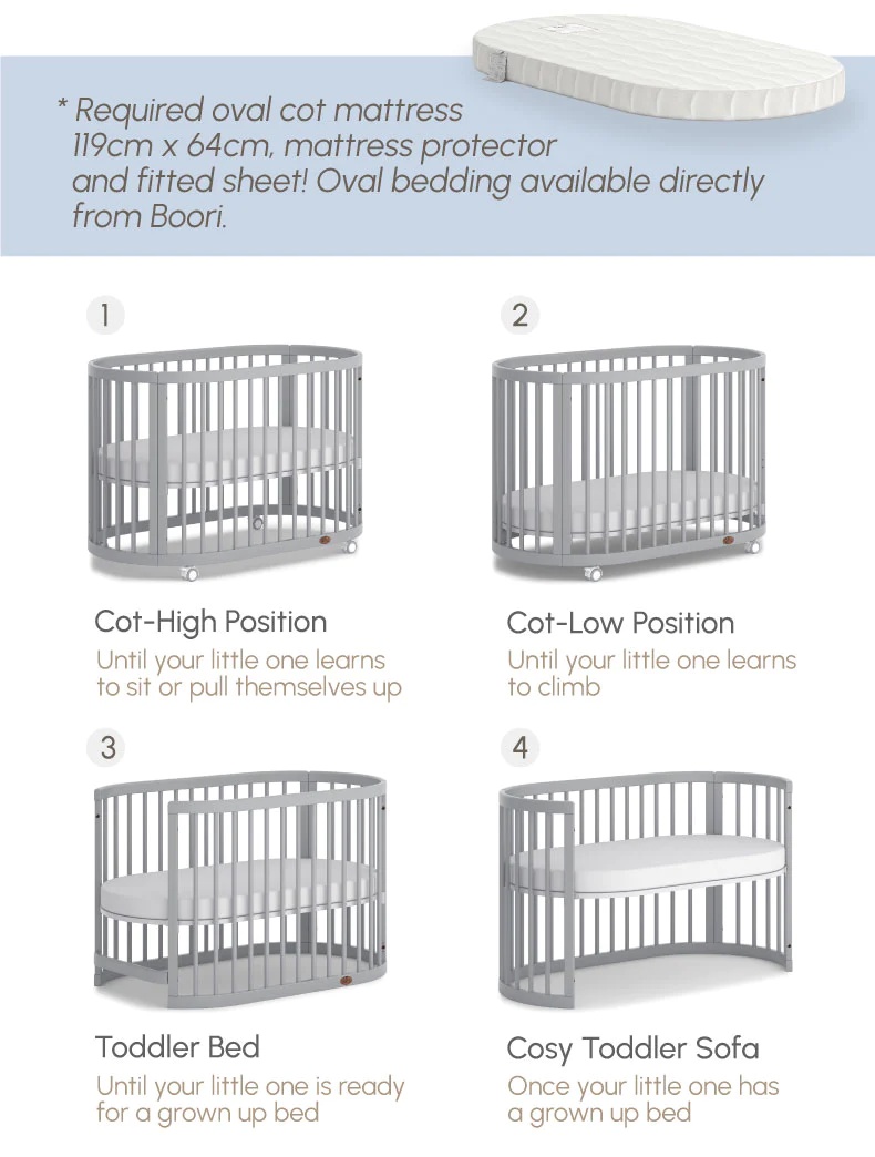 Oval Cot Boori Cot Mattress Protector Guard Oval Cot Bed Baby Oval