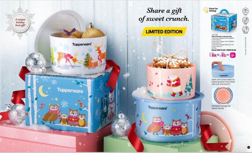 Tupperware Winter Fantasy Baseline Set (2 pcs) Christmas Gift LIMITED  EDITION