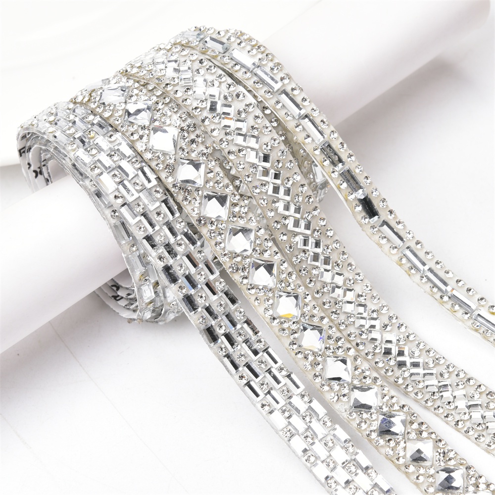 5 Yards Glitter Clear Rhinestone Sticker Diamond Ribbon Self Adhesive ...