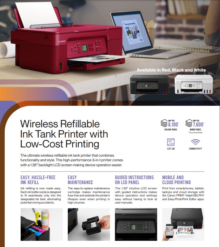 [Local Warranty] Canon PIXMA G3770 Wireless Refillable Ink Tank All-In ...