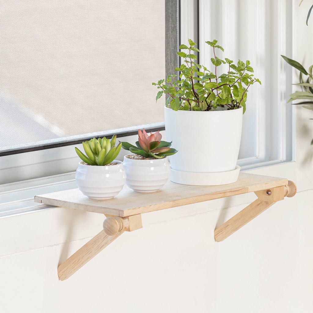 Goodsdeco Floating Shelf, Wood Floating Window Shelves Decoration for ...