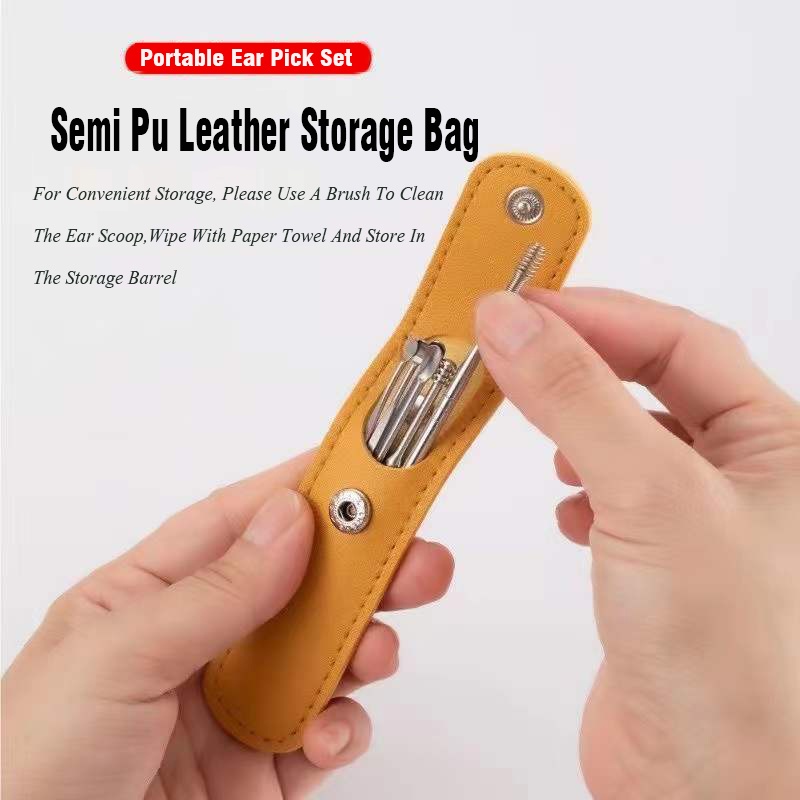 Portable Ear Pick Set Ear Cleaner Lemon Yellow Stainless Steel Cute Ear ...