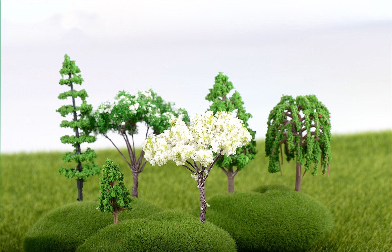 Mini Cute Figurines Miniature Tree Wedding Gift Simulation Tree ...