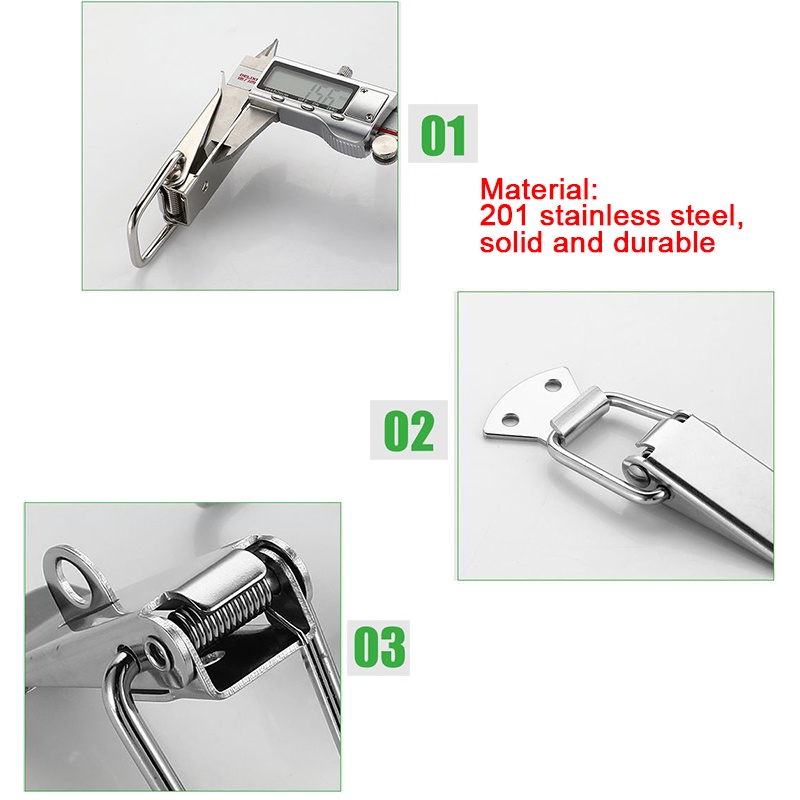 2PC Cabinet Box Locks Spring Loaded Latch Catch Toggle 201 Stainless ...