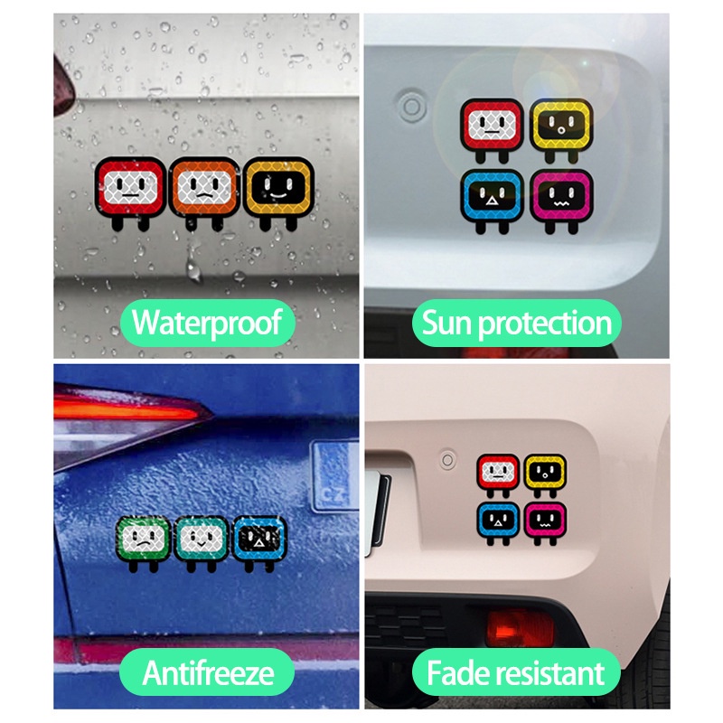 Creative Cartoon Electric Car Stickers Super Reflective Sticker ...