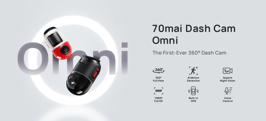 70mai Omni X200 Dash Cam | 360° Full View | 1080P Full HD
