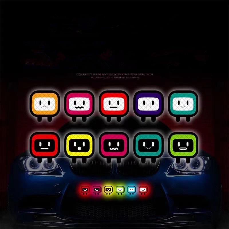 Creative Cartoon Electric Car Stickers Super Reflective Sticker ...