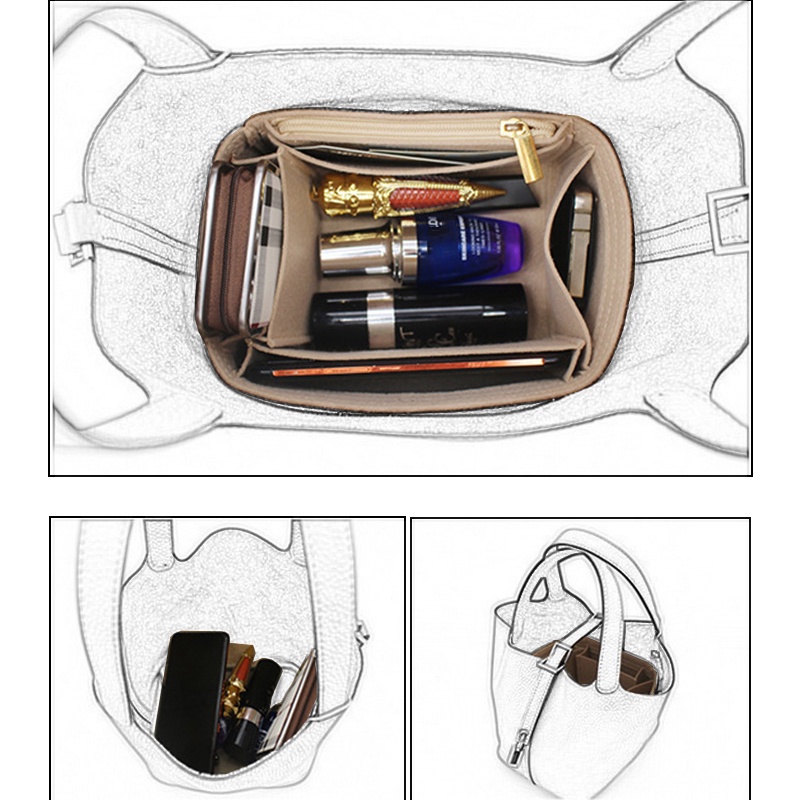 For Picotin 18 22 26 Insert Bags Organizer Makeup Handbag Inner Purse ...