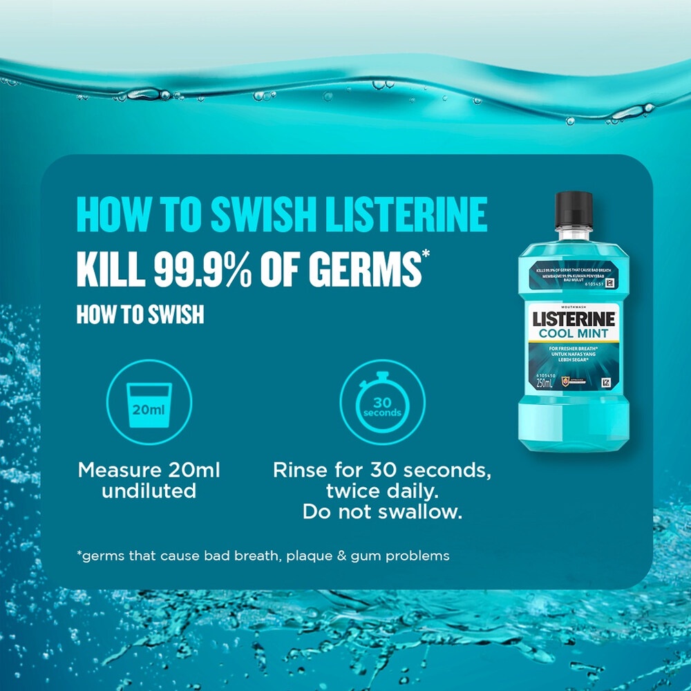 Listerine Cool Mint 250ml / 750ml Mouthwash For Fresher Breath (Exp ...