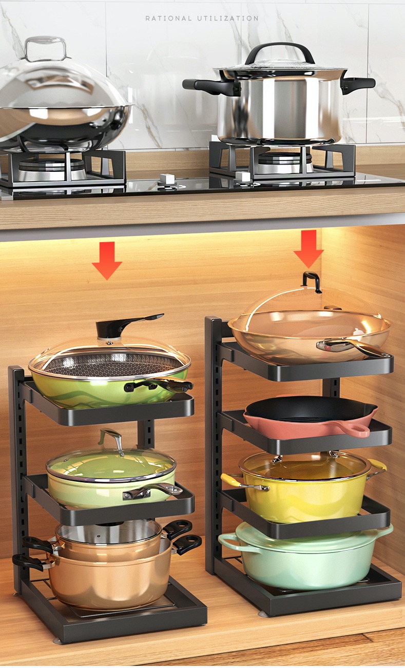 Easyhome.sg Pan Rack/ Pot Frying Pan Plate Cover Lid Storage Tray ...