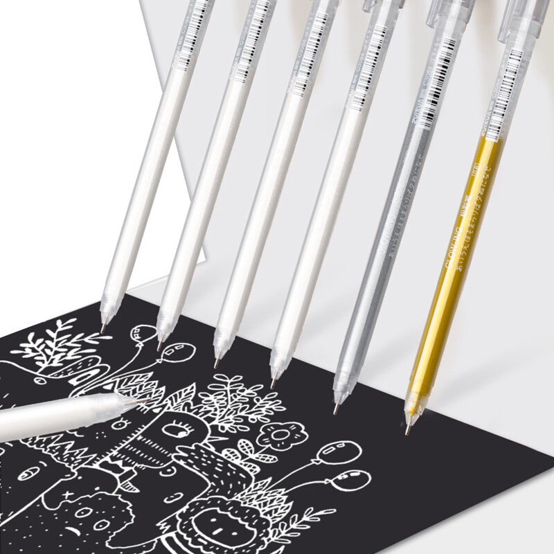 Highlight Marker Pen 3 Pcs/set Creative White Ink Gel Pen Fine Tip Hand ...