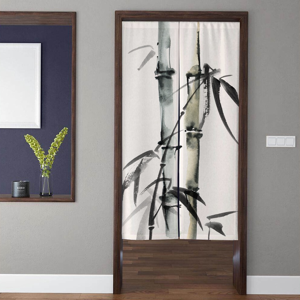 Oriental Style Bamboo Noren Door Curtain, Traditional Doorway Curtain ...