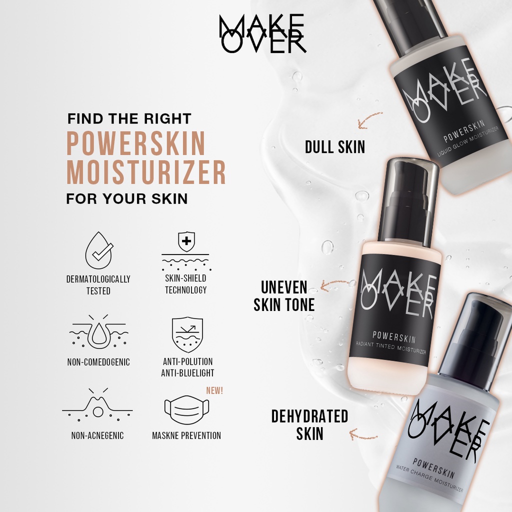 MAKE OVER Powerskin Radiant Tinted Moisturizer 40 ml - Face Moisturizer - Gambar 2