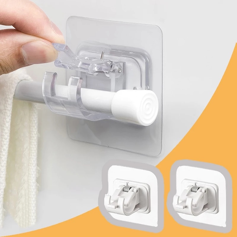 [Featured] 2Pcs Waterproof Fixed Clip Wall Hanging Curtain Rod ...
