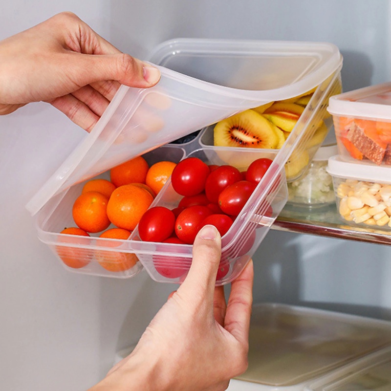 Portable Compartment Refrigerator Freezer Organizer With Lid Kitchen ...