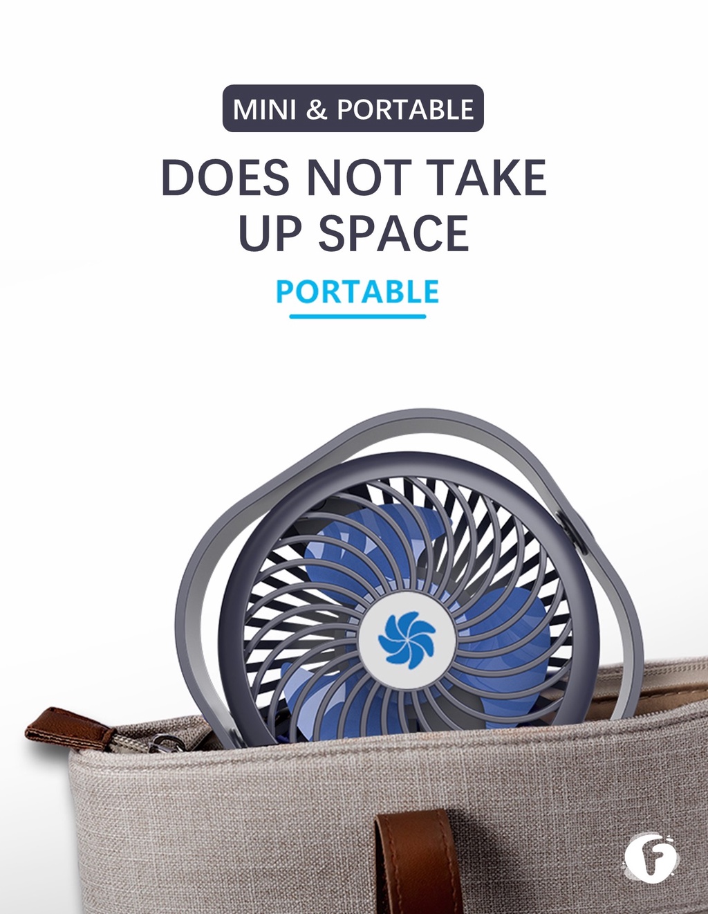 Silent Desktop Fan Mute 360° Rotation Portable Fan USB Charging Mini ...