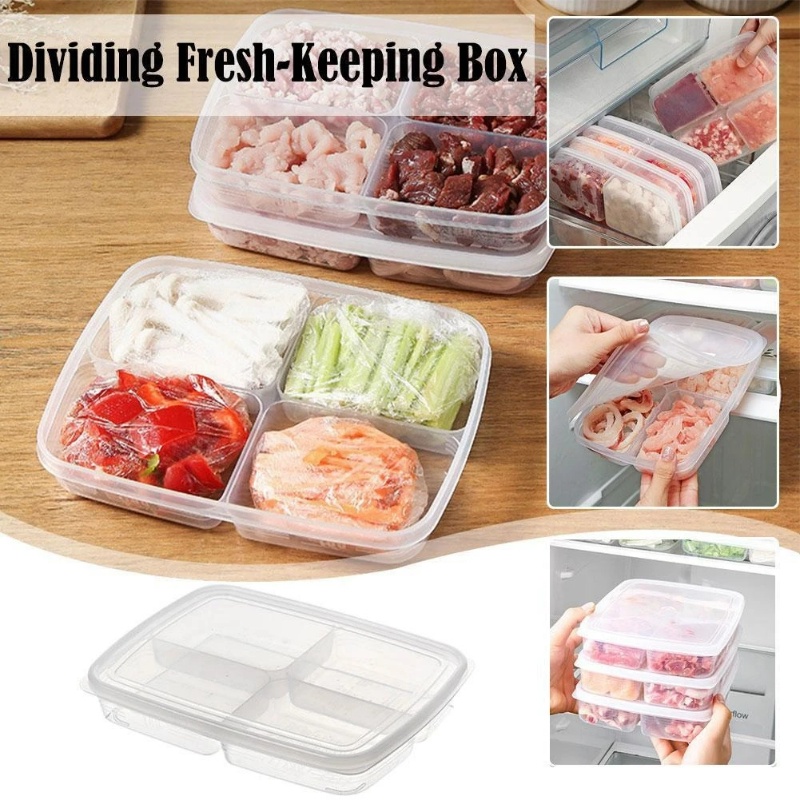 Portable Compartment Refrigerator Freezer Organizer With Lid Kitchen ...