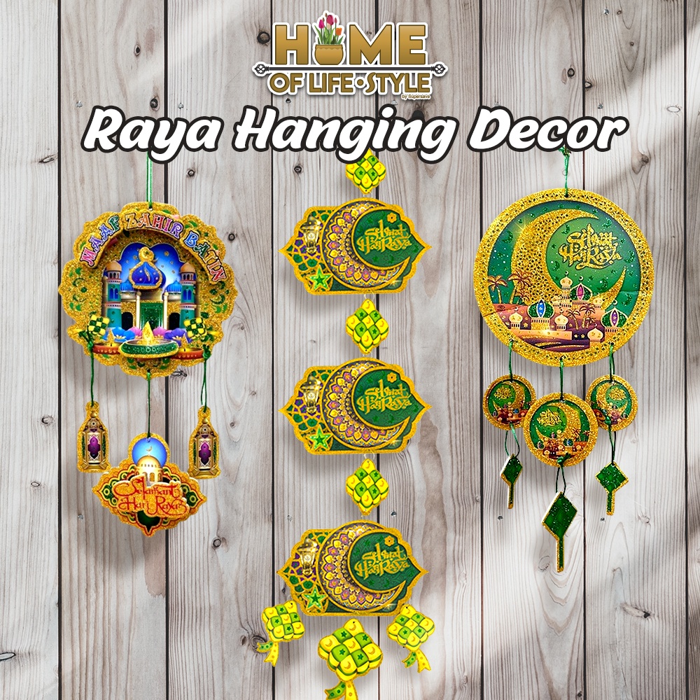 HOLS Hari Raya Wall Decoration Ceiling Glitter Hanging Deco Rumah Raya ...