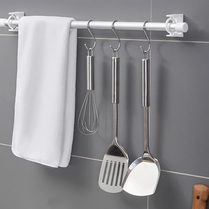 [Featured] 2Pcs Waterproof Fixed Clip Wall Hanging Curtain Rod ...