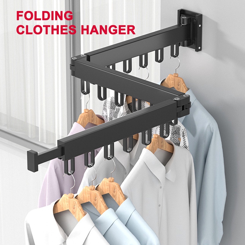 Folding clothes hanger wall mounted sale