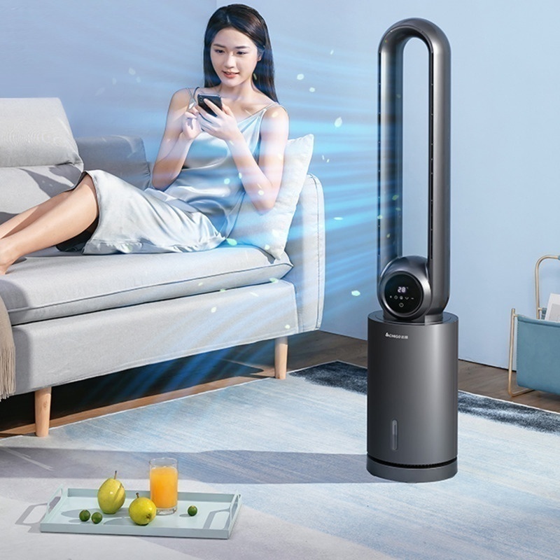 Ventilateur Colonne Sans Pales - Climatiseur Portable Avec Réservoir D'eau, Télécommande, 6 Vitesses - Pour Chambre, Bureau, Intérieur