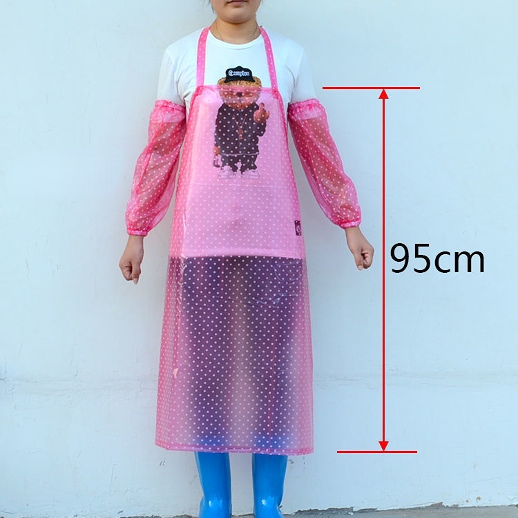 Waterproof Oilproof PVC Apron Kitchen Aprons Arm Oversleeve Plastic ...