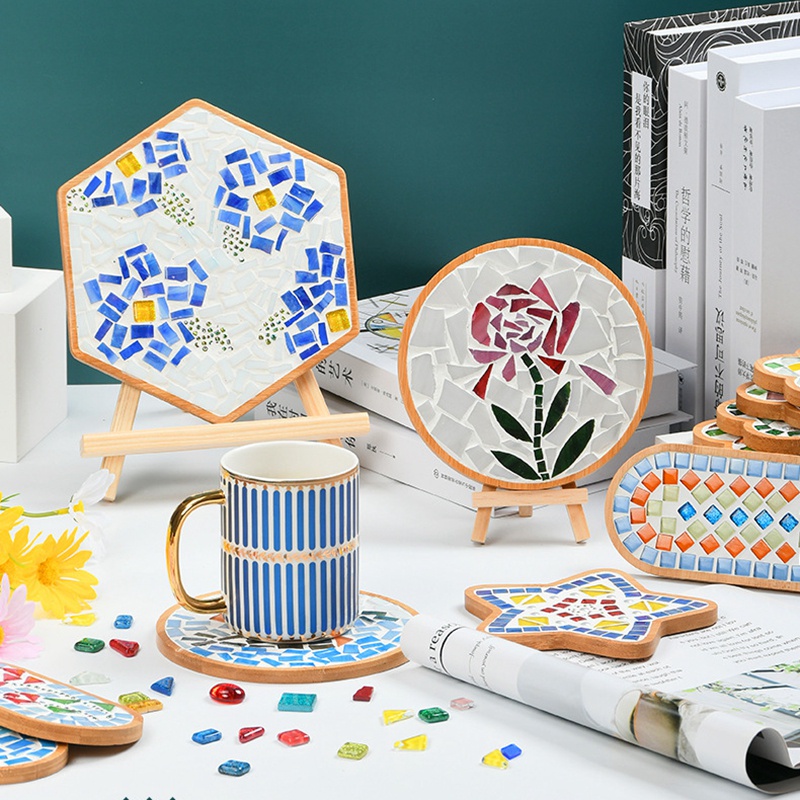 【Ready Stock】DIY Handmade Coasters Mosaic coaster Pot mat DIY creative ...