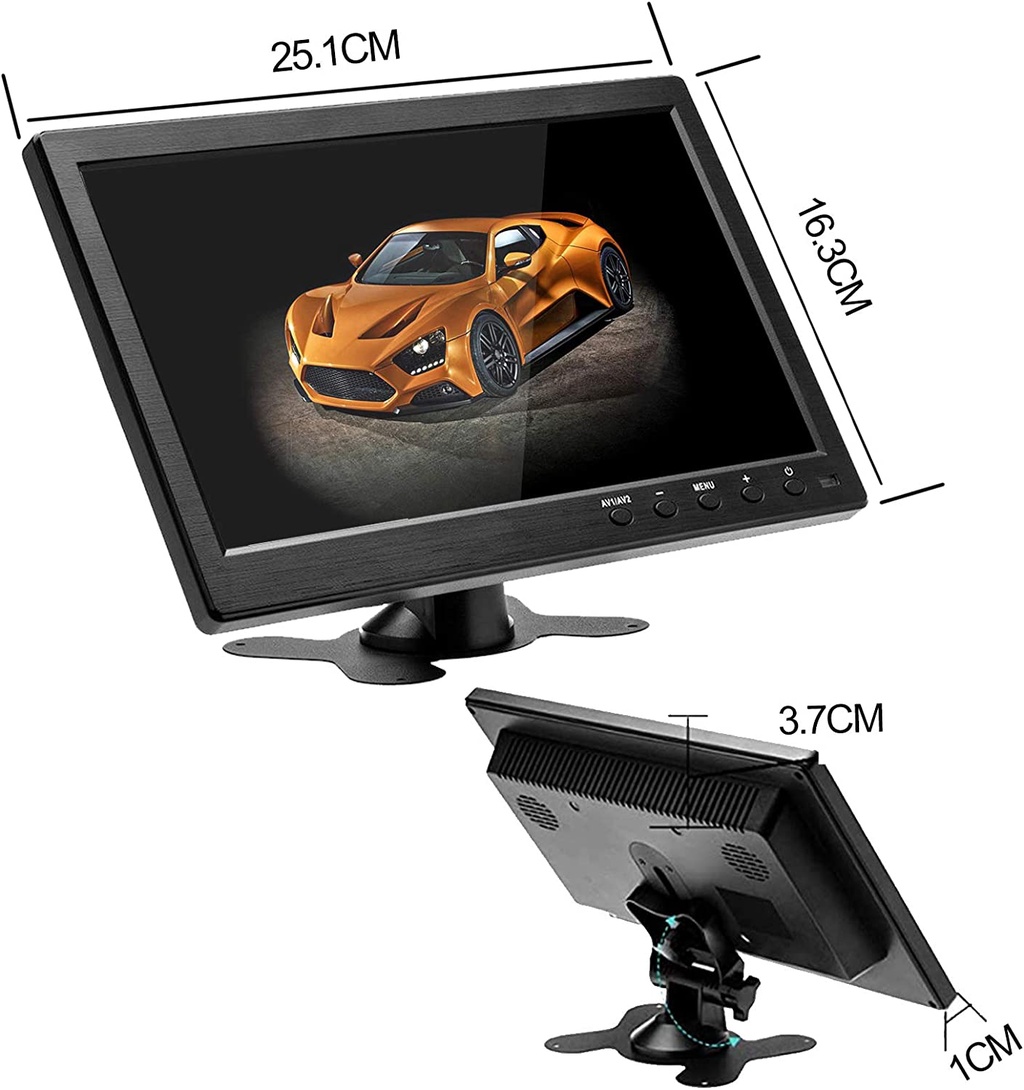 10.1 Inch Monitor 1024x600 Display HD TFT LED Screen Support HDMI AV ...