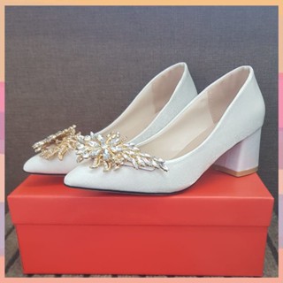 Chunky heel bridal on sale shoes