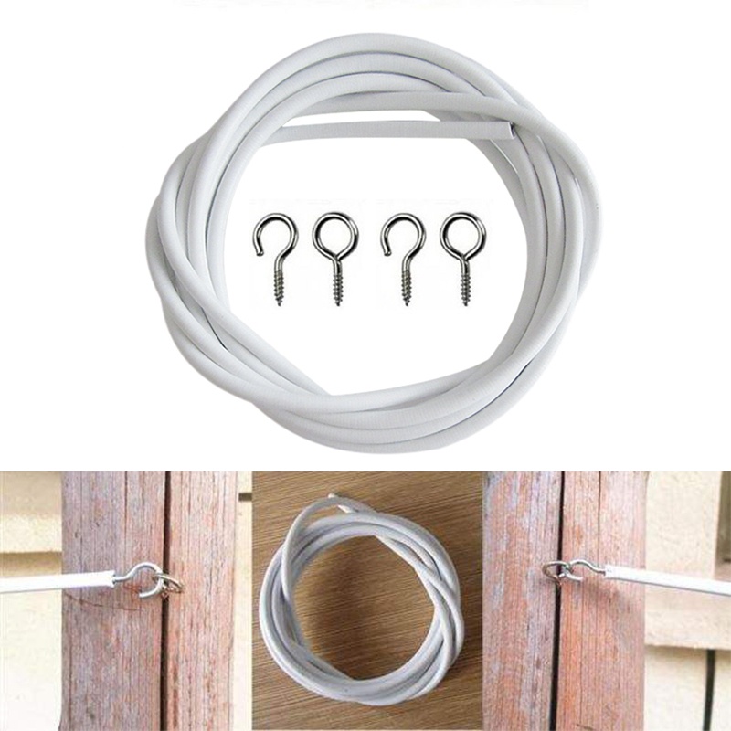 2m Adjustable Curtain Rope with 4 Bolts Storage Window Living Room ...