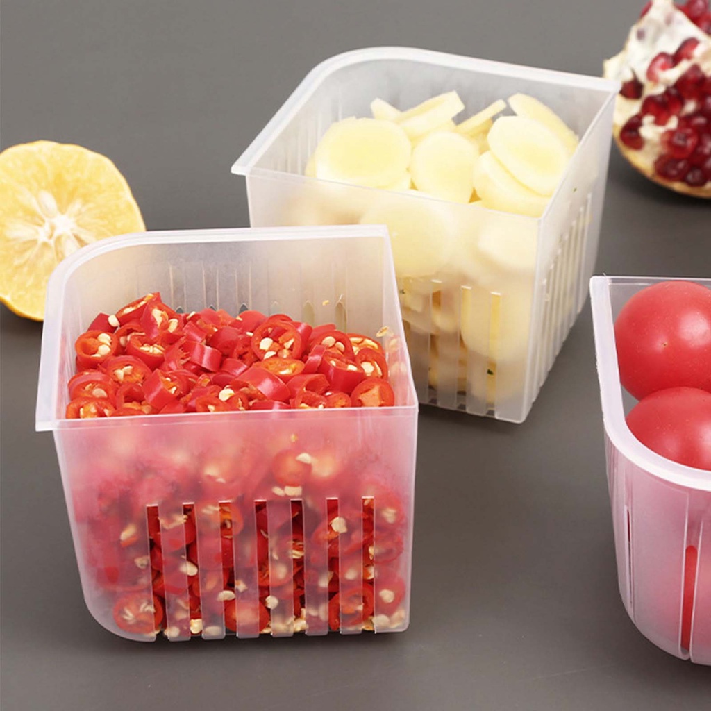 Plastic Food Fresh Box Separate Storage Case Refrigerator Containers ...