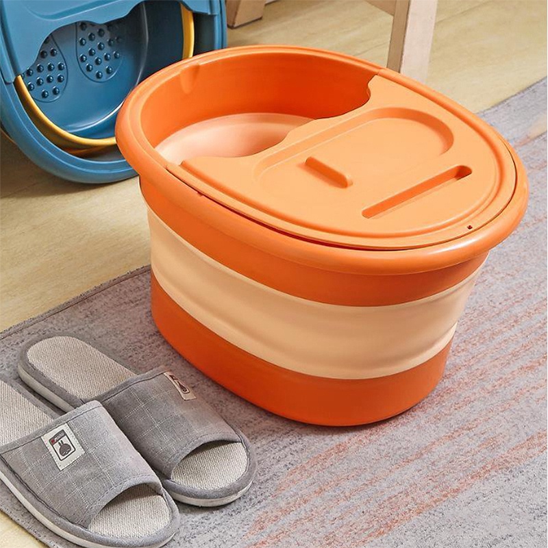 Folding Foot Spa Pedicure Bath Massage Tub Bucket Feet Basin Therapy Luxury - Pink main image 0