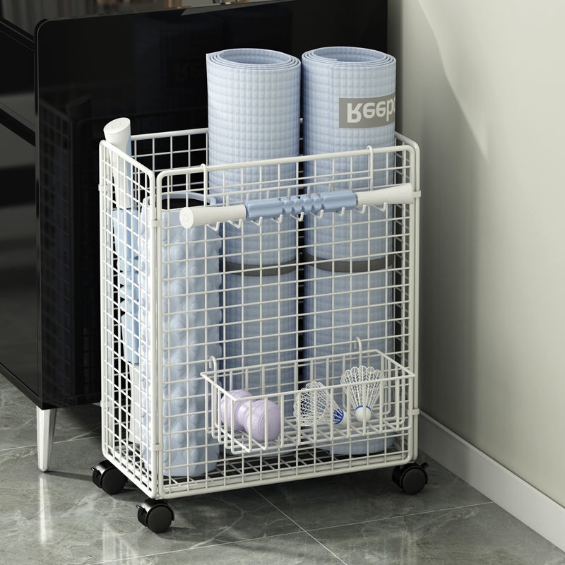 Yoga Mat Storage Cylinder With Wheels, Iron Art Storage Basket, Sports  Equipment, Tools, Magic Tools, Household Storage Rack