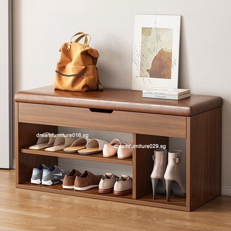 Shoes Changing Stool With Soft Cushion Shoe Rack Storage Shoe Cabinet ...