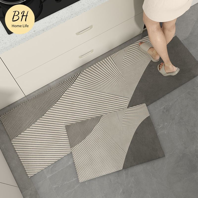 [BH]Luxury Retro Vintage Kitchen Diatomite Long Mat Soft Anti Slip ...