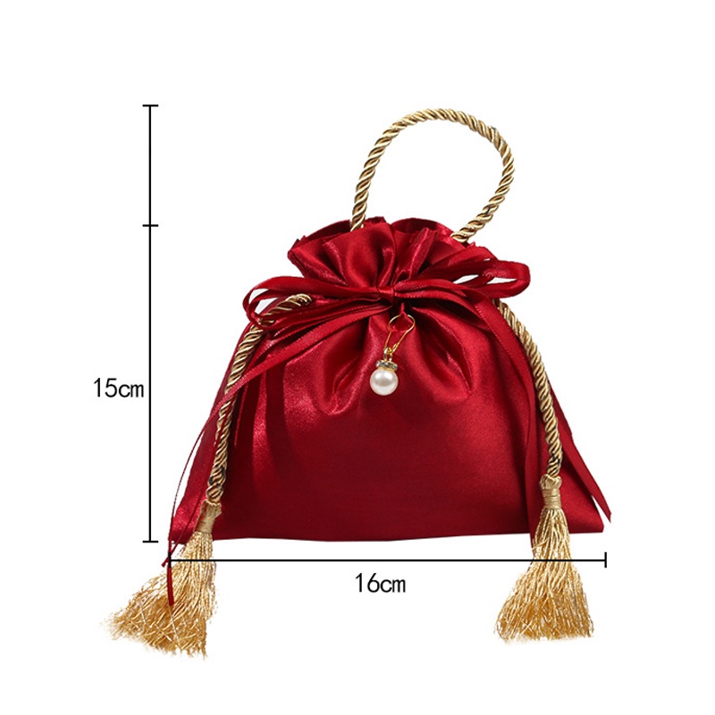 Luxury Packing Drawstring Velvet Pouch Sachet Wine Red Gift Bag For ...