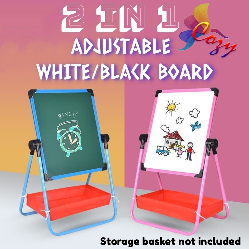 2 In 1 Adjustable White Board Black Board 2 SIDED Kids Drawing