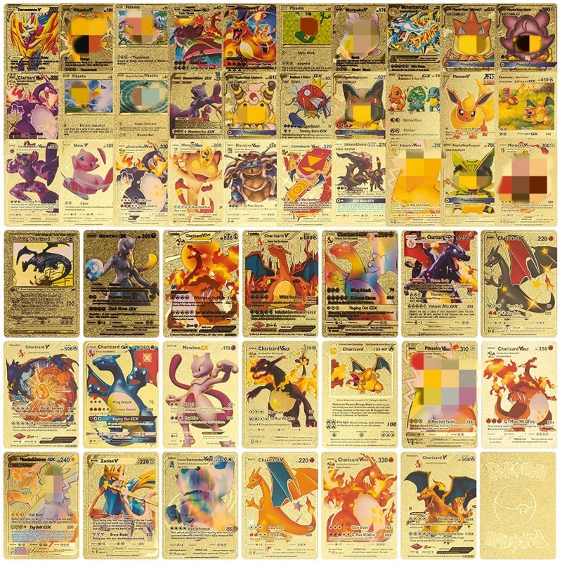 27/55 Gold Metal Charizard Vmax GX Energy Cards - Pikachu Rare Trainer ...