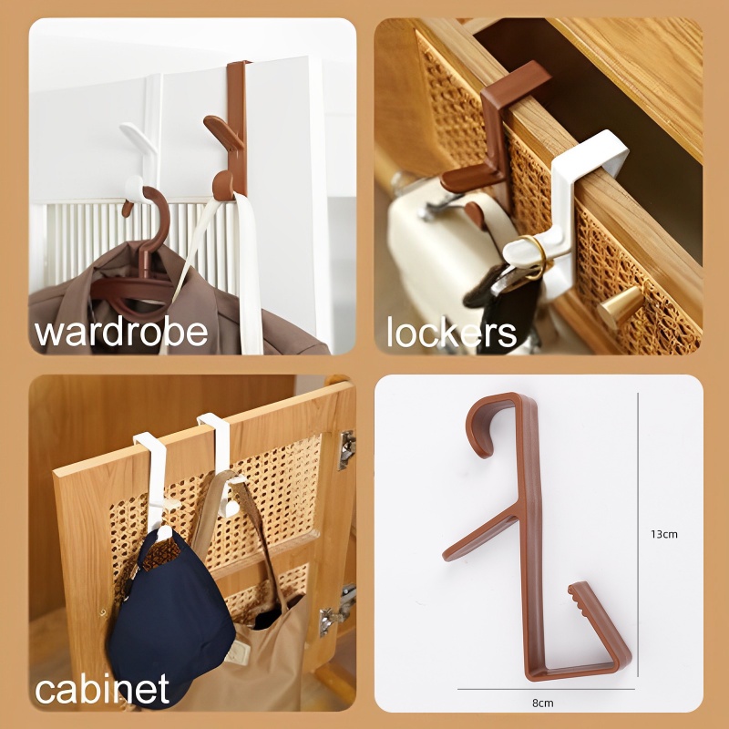 Nordic Style Over The Door Hooks Space Saving 5-Hook Rack Cabinet Bags ...