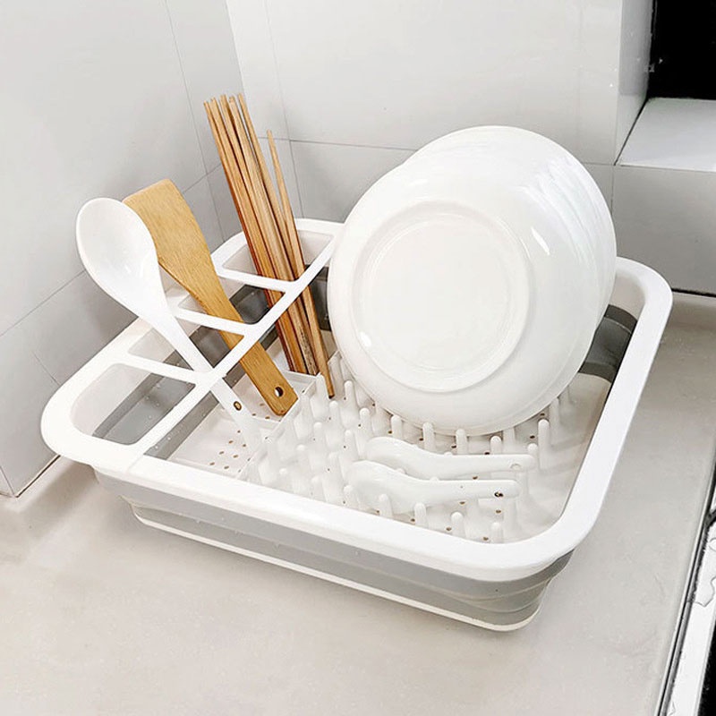 Collapsible Drying Dish Rack Kitchen Foldable Dish Drainer Storage ...