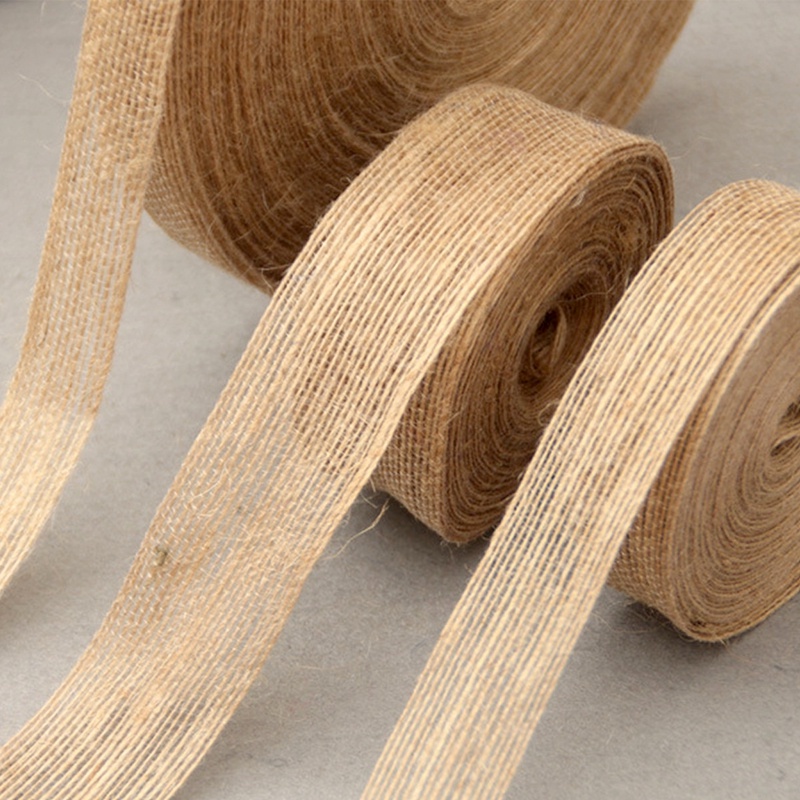 10m/roll Vintage Natural Jute Burlap Ribbon Gift Packing Hemp Rope Home ...