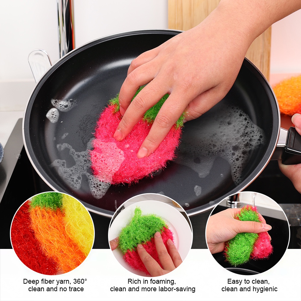 [Wholesale] 10pcs Tough Decontamination Anti-oil Non-Scratch Scouring ...