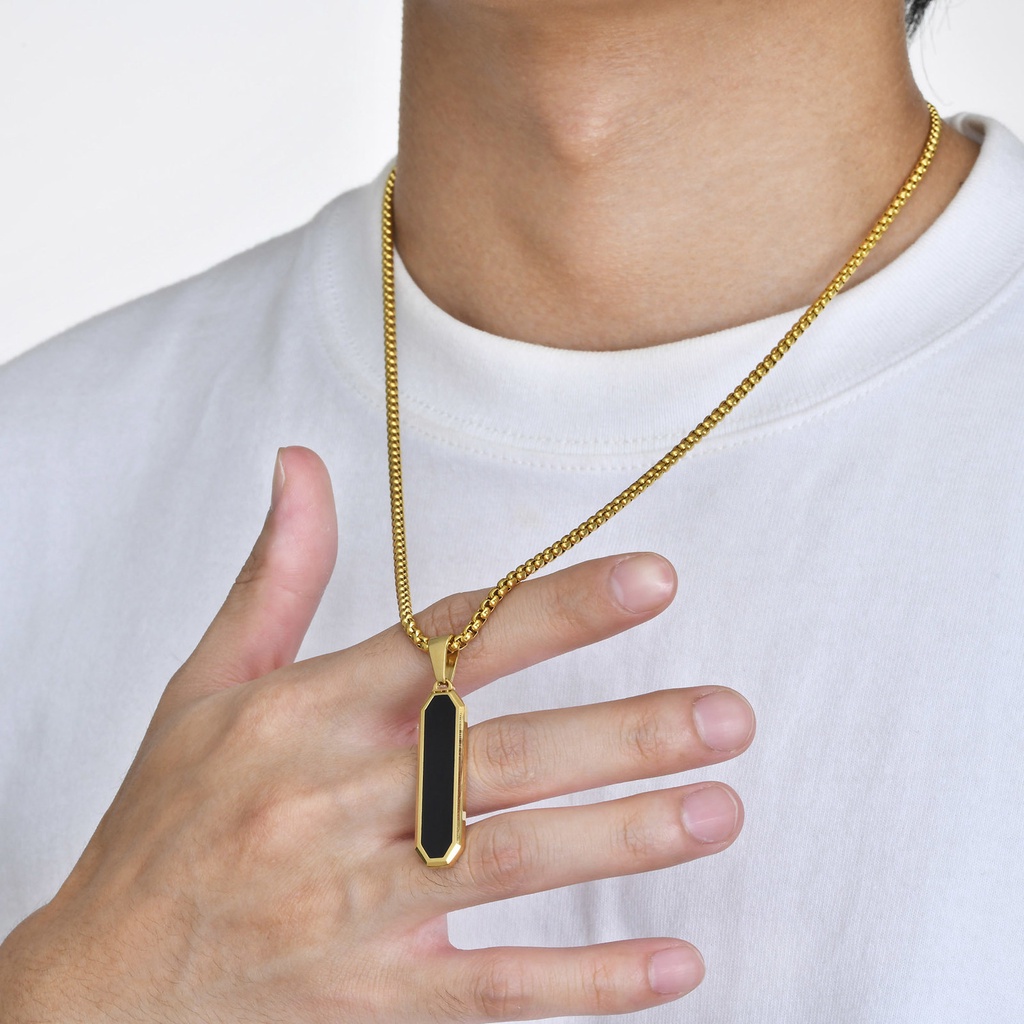 Gold bar necklace on sale mens