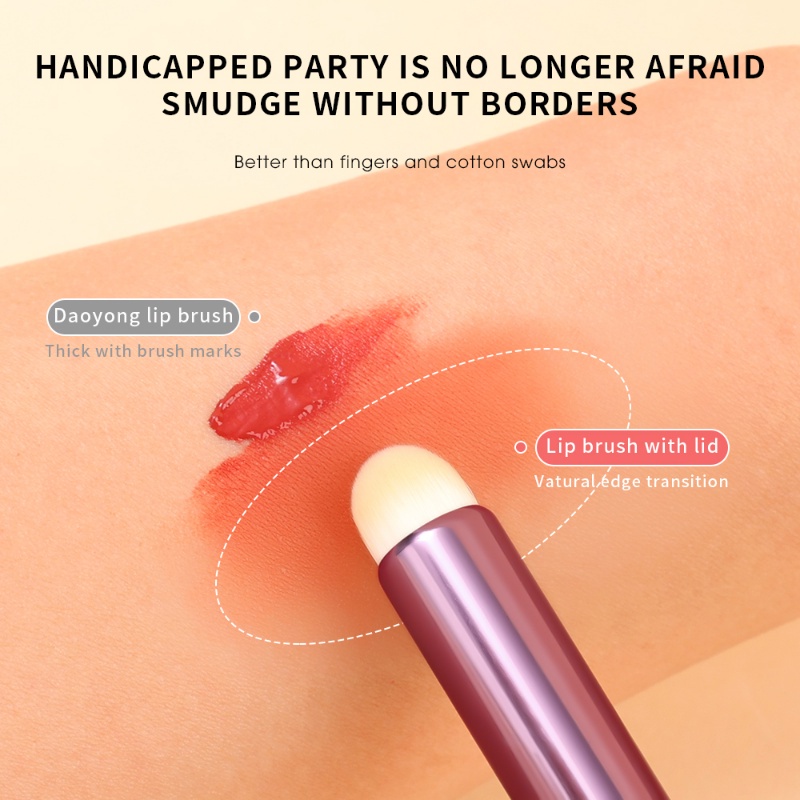 [Featured] Portable Round Head Lip Brush with Cover Professional ...