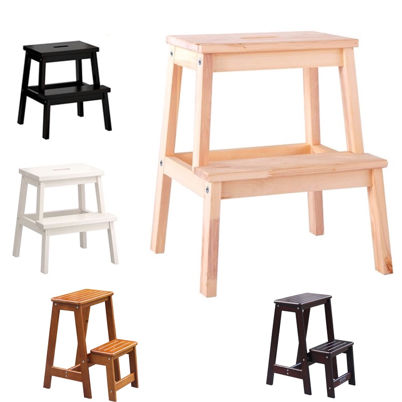GUJIA Solid Wood Stool Ladder Chair Lounge Stool Bar Household Non-slip ...