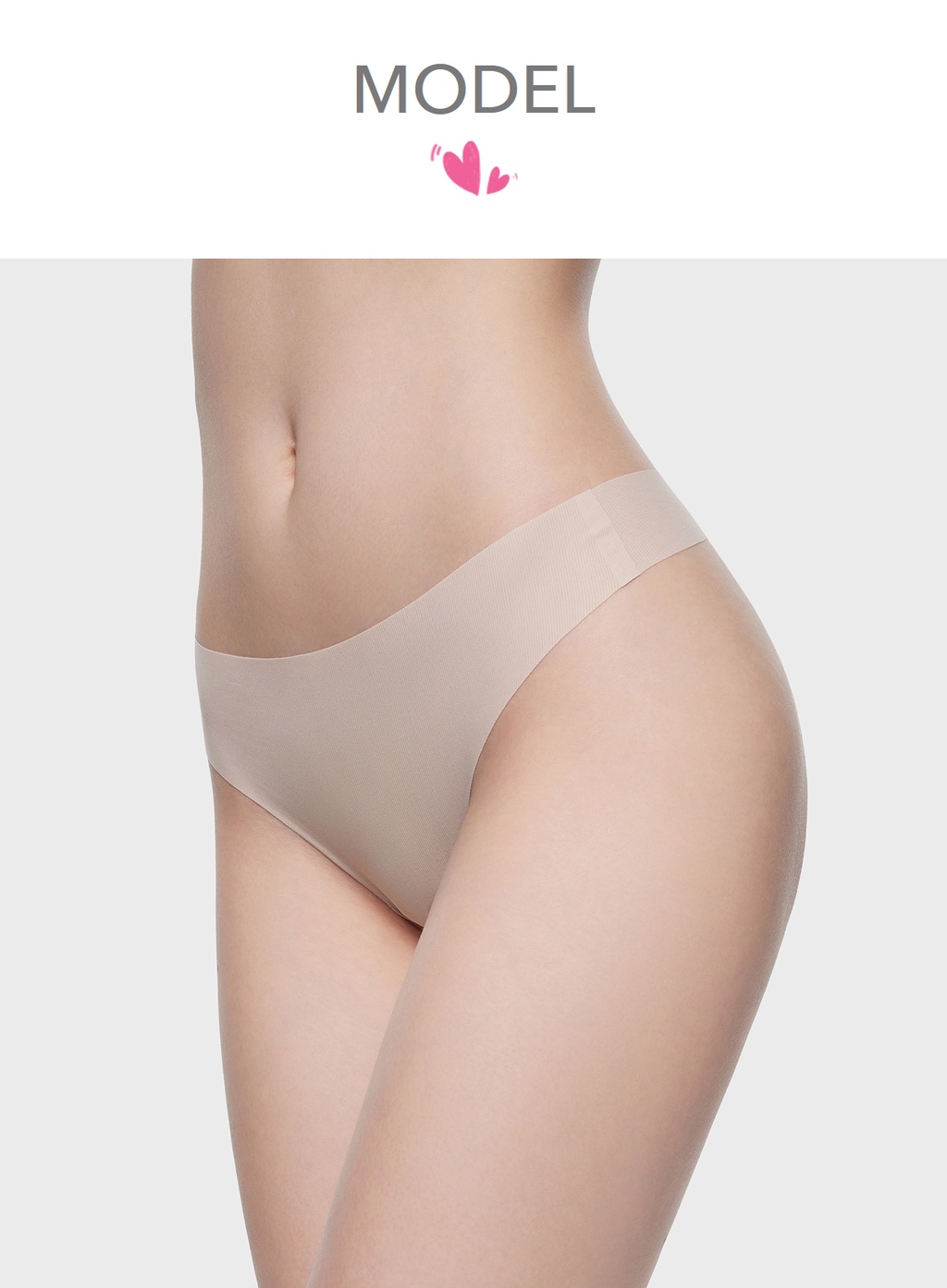 6IXTY8IGHT GINNY SOLID, Seamless Clean-cut Thong Panties Low rise Rib  Fabric for Woman Girl Underwear PT13123
