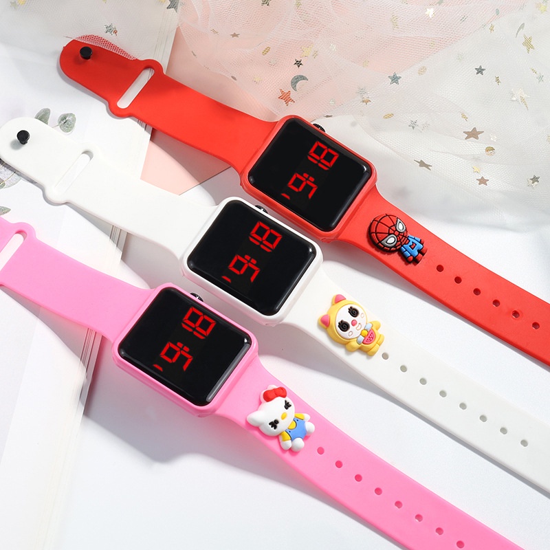 Spot cartoon doll small square led kids watch innovative boy girl ...