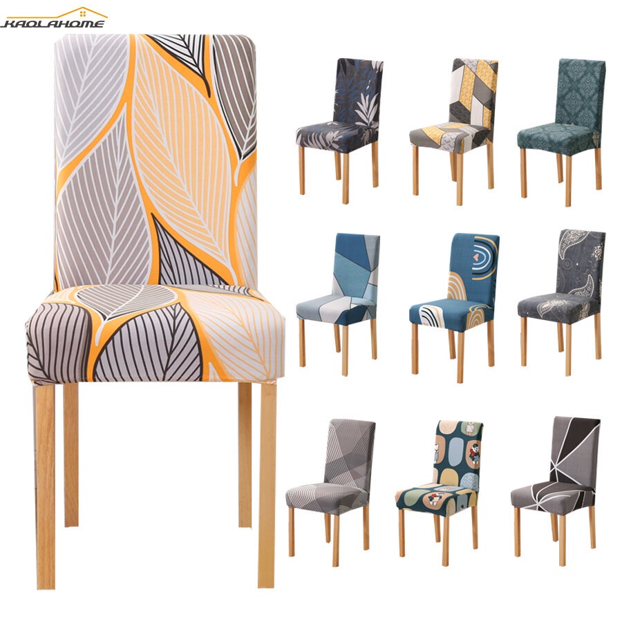 Geometric Dining Chair Cover Spandex Elastic Chair Slipcover Case Stretch  Chair Covers for Wedding Hotel Banquet Dining Room
