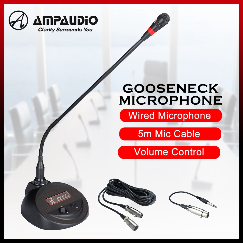 AmpAudio Gooseneck Microphone Wired Gooseneck Microphone ( Phantom