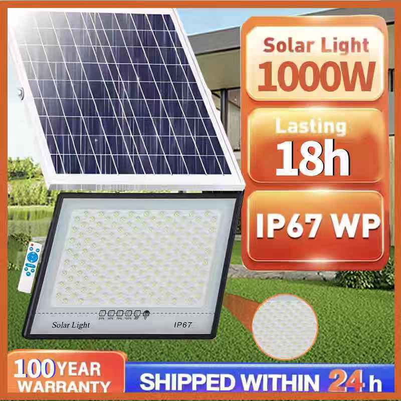 【SG Local Seller】1000W Solar Light Outdoor Solar Flood Light Solar ...